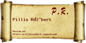 Pillis Róbert névjegykártya